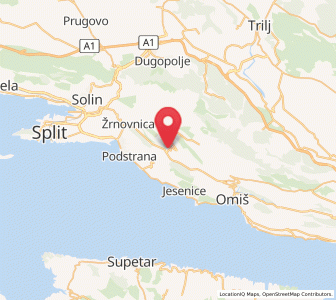Map of Srinjine, Split-Dalmatia