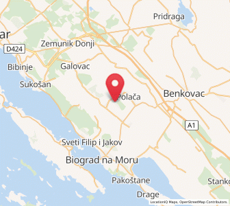 Map of Tinj, County of Zadar