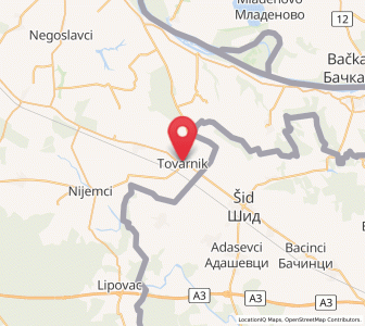Map of Tovarnik, Vukovar-Sirmium