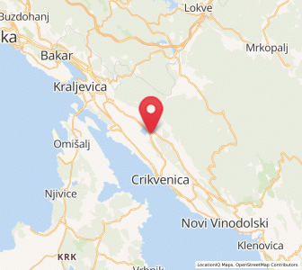 Map of Tribalj, County of Primorje-Gorski Kotar