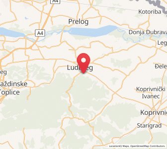Map of Vinogradi Ludbreški, County of Varaždin