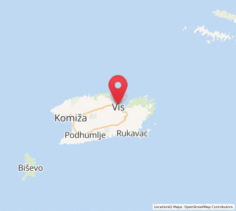 Map of Vis, Split-Dalmatia