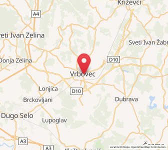 Map of Vrbovec, County of Zagreb