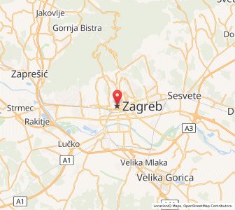 Map of Zagreb, City of Zagreb
