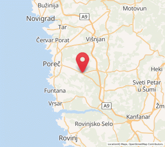 Map of Žbandaj, Istria