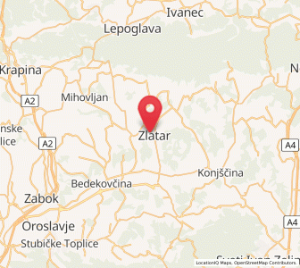 Map of Zlatar, County of Krapina-Zagorje