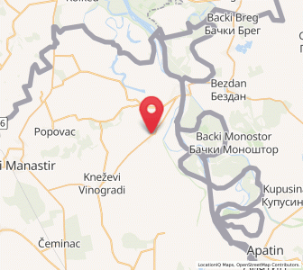 Map of Zmajevac, County of Osijek-Baranja