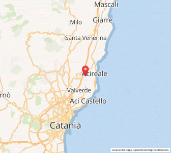 Map of Aci Catena, Sicily