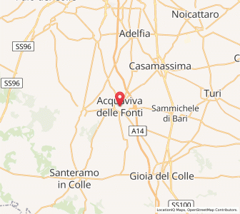 Map of Acquaviva delle Fonti, Apulia