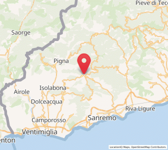 Map of Bajardo, Liguria