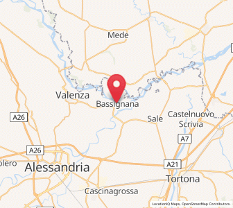 Map of Bassignana, Piedmont