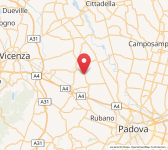 Map of Bevadoro, Veneto