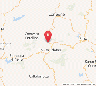 Map of Bisacquino, Sicily
