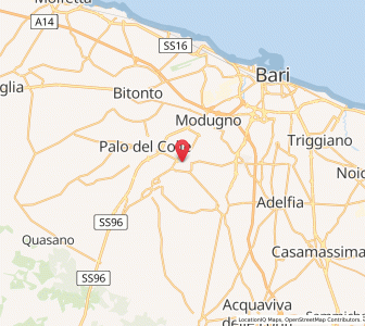 Map of Bitetto, Apulia