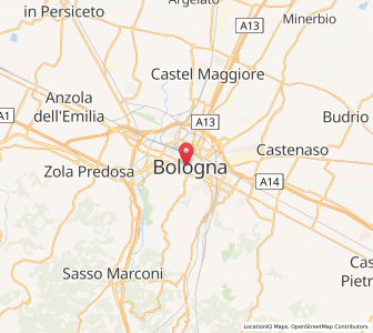 Map of Bologna, Emilia-Romagna