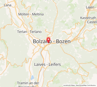 Map of Bozen, Trentino-Alto Adige