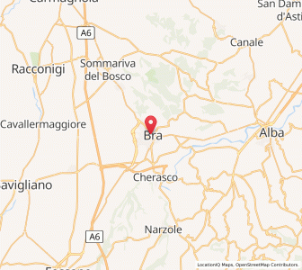 Map of Bra, Piedmont