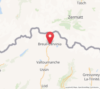 Map of Breuil Cervinia, Aosta Valley