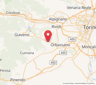 Map of Bruino, Piedmont