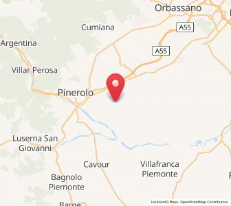 Map of Buriasco, Piedmont