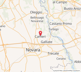 Map of Cameri, Piedmont