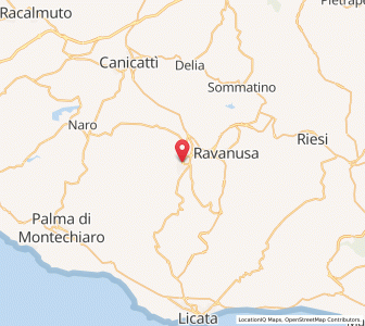 Map of Campobello di Licata, Sicily