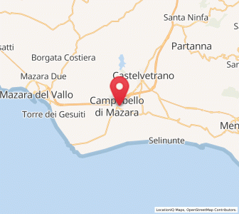 Map of Campobello di Mazara, Sicily