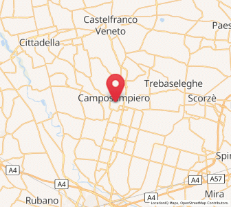 Map of Camposampiero, Veneto