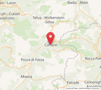 Map of Canazei, Trentino-Alto Adige