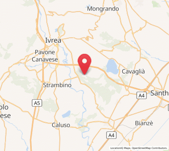 Map of Caravino, Piedmont