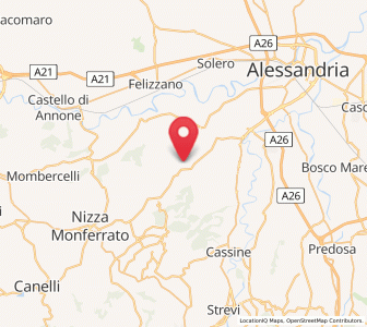 Map of Carentino, Piedmont