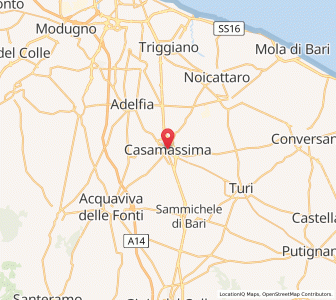 Map of Casamassima, Apulia
