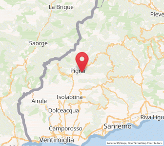 Map of Castel Vittorio, Liguria