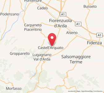 Map of Castell'Arquato, Emilia-Romagna