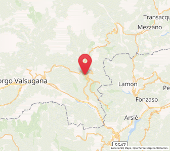 Map of Castello Tesino, Trentino-Alto Adige