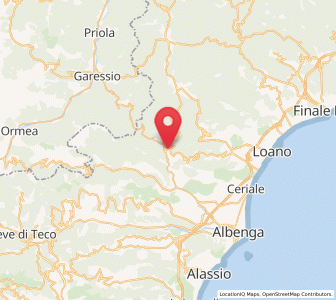 Map of Castelvecchio di Rocca Barbena, Liguria