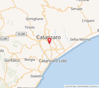 Map of Catanzaro, Calabria