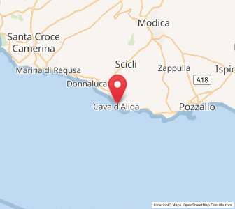 Map of Cava d'Aliga, Sicily