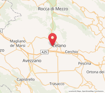 Map of Celano, Abruzzo