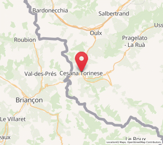 Map of Cesana Torinese, Piedmont