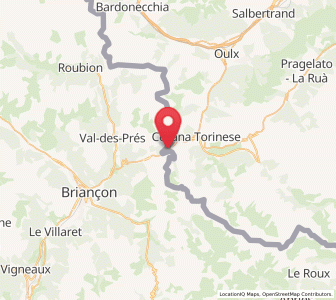 Map of Clavière, Piedmont