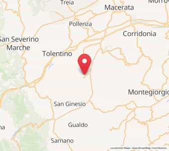 Map of Colmurano, The Marches
