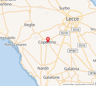 Map of Copertino, Apulia
