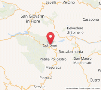 Map of Cotronei, Calabria