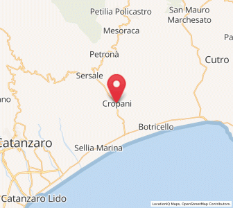 Map of Cropani, Calabria
