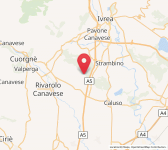 Map of Cuceglio, Piedmont