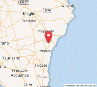 Map of Diso, Apulia