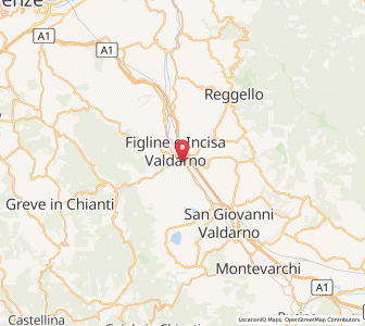Map of Figline e Incisa Valdarno, Tuscany