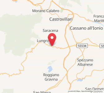 Map of Firmo, Calabria