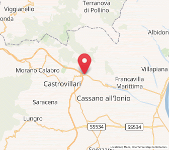 Map of Frascineto, Calabria